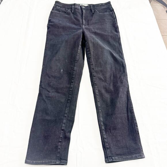 Madewell Curvy Stovepipe Black Denim Jeans Straight Leg Size 30 MINT - Picture 2 of 9